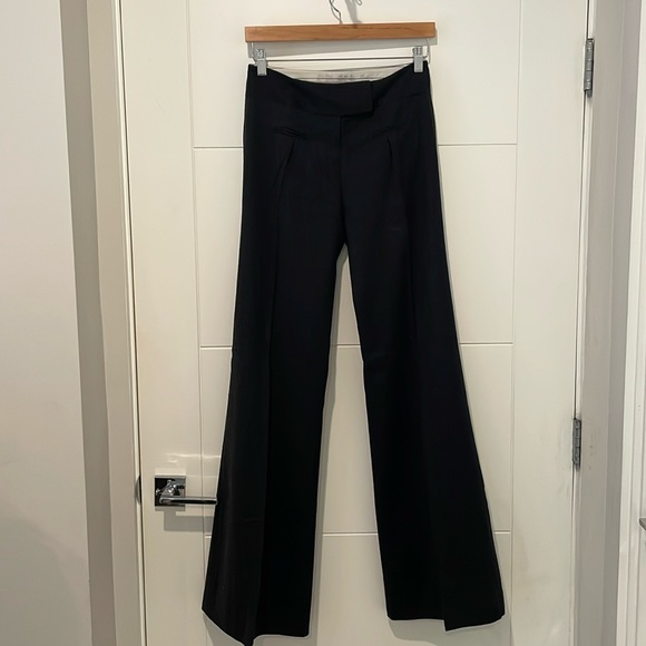 Diane von Furstenberg Midrise Flared Grey Wool Pants - Picture 2 of 15